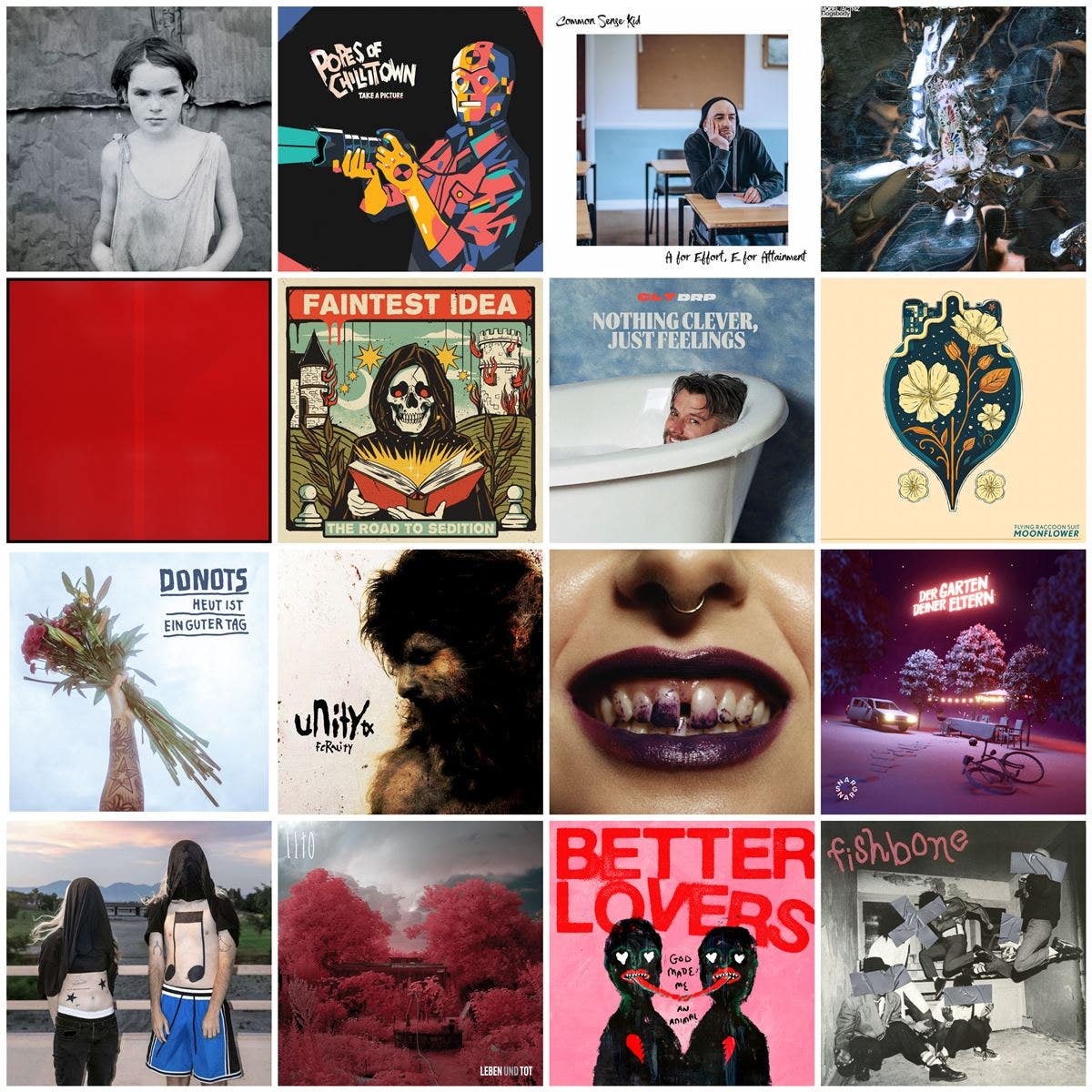 4x4 grid of covers of the albums that are discussed down below