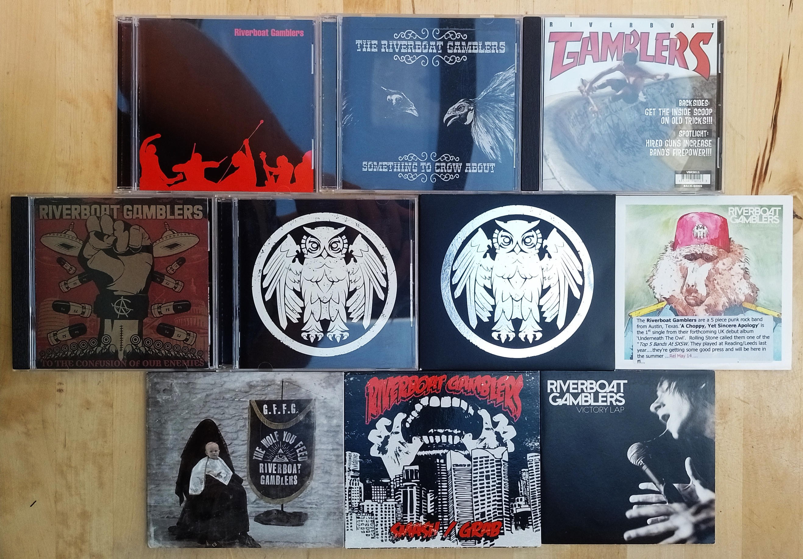 10 CDs by the band Riverboat Gamblers