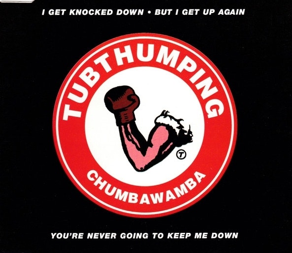 The artwork of the Tubthumping single by Chumbawamba